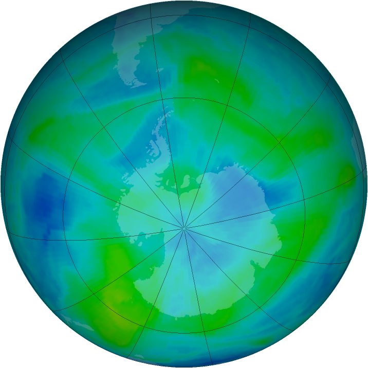 Antarctic ozone map for 26 February 1997